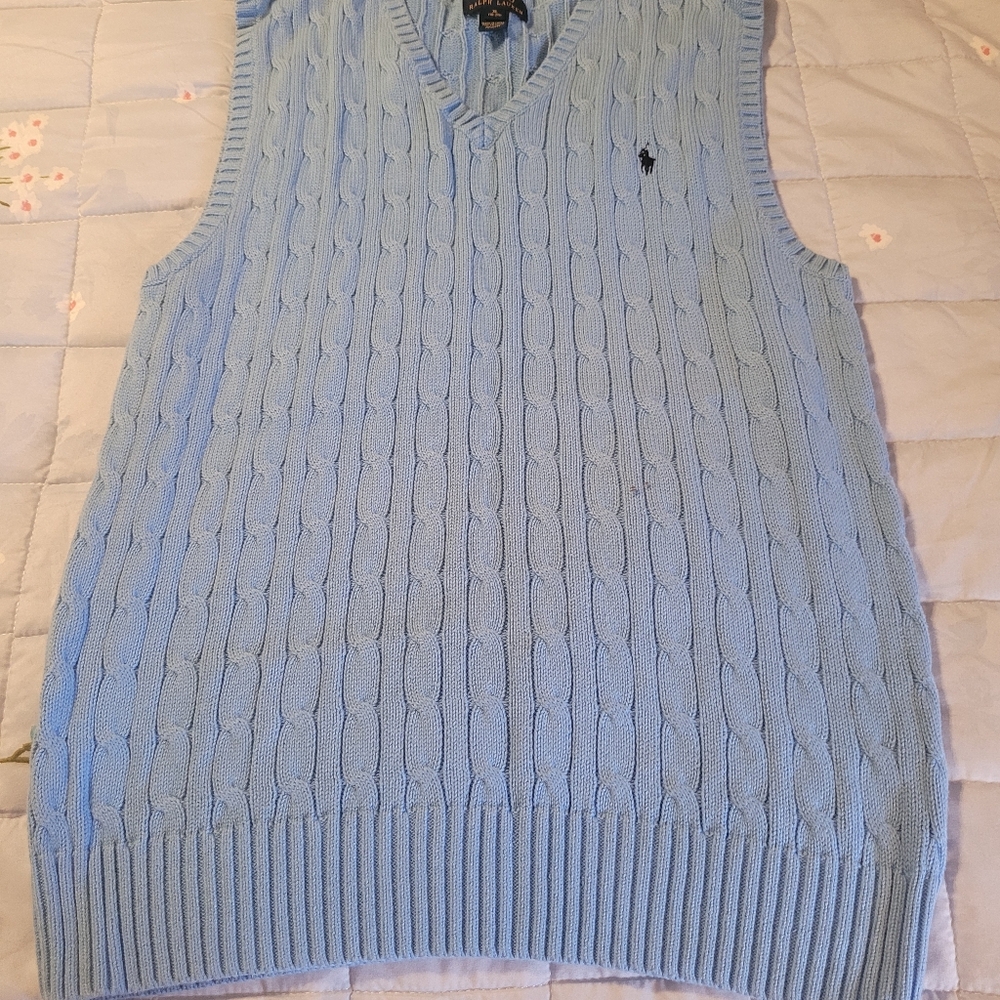 Polo Ralph Lauren baby blue sweater vest XL